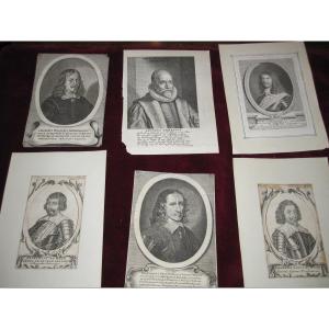 Historical Persons. 6 Copper Engravings From The 17th Century
