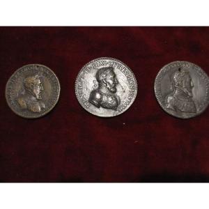 Renaissance Medals: 3 Different Pieces Of Henrique Ii. One With An Engraved Date Of 1572