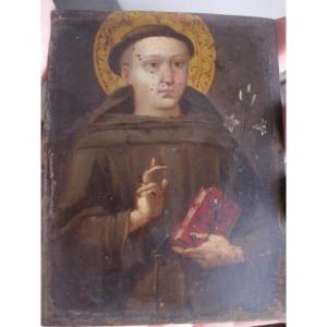 Saint Bonaventure. Oil On Copper, 16th Century. Italian School.