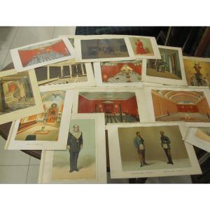 Freemasonry: 17 Chromolithographic Plates: Lodges, Rituals And Masonic Clothing.