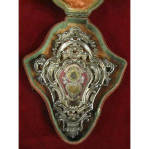 Baroque Silver Reliquary Of Saint Pius V, Pope From 1566 To 1572, In Its Original Case