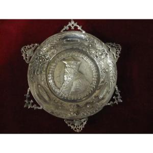Silver Bowl, Chased And Embossed With A Bust Of Andrea Doria. Italy, 17th Or 18th Century