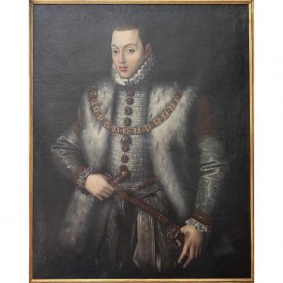 Alonso Sanchez Coello: Portrait Of Prince Carlos (son Of Felipe Ii)