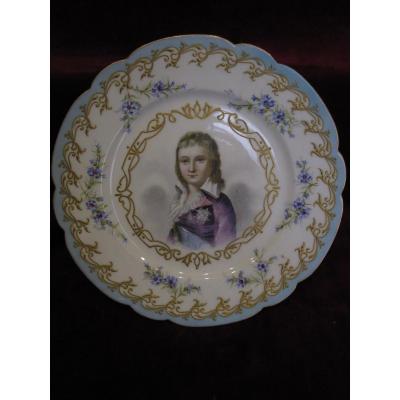 Sèvres Porcelain Plate. Portrait Of Louis XVII Dauphin