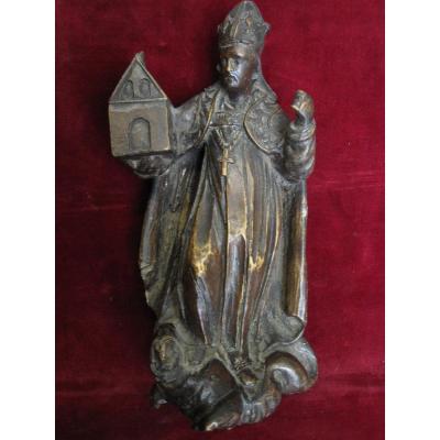 Founding Bishop: San Agustin? Wood Carving From S. XVII