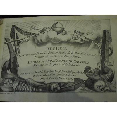 Shots Of Ports And Rades Of The Mediterranian Sea. 1779. Beautiful Atlas With 124 Engravings