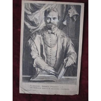 Diodoro Tuldeno. Portrait Of Van Dyck, Copper Engraving By Pieter De Iode.
