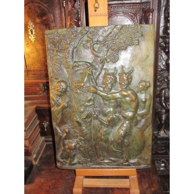 Large Bronze Relief With A Complex And Enigmatic Scene. From The 17th Century?