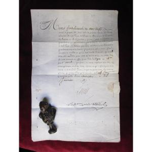 Royalism. Bust For Seal, And Autograph Document Of Louis XVI. Dated 1787
