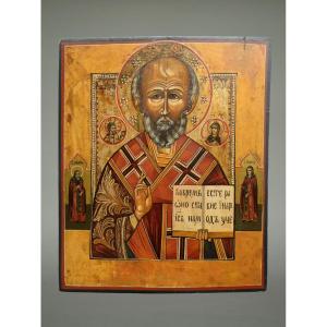 Icon Of Saint Nicholas 19th Century