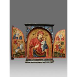 Icon Icon Icon Triptych Greece About 1780 