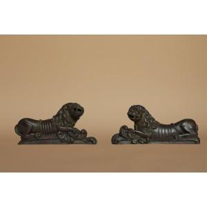Haute Epoque Pair Of Lions 16th Century 