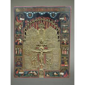 Icon Icon Icon Staurotheque Russia Circa 1820