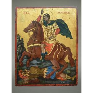 Icon Of Saint Demetrius, Greece, Circa 1830