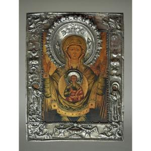 Icon Of The Virgin Mary With A Riza, Circa 1820