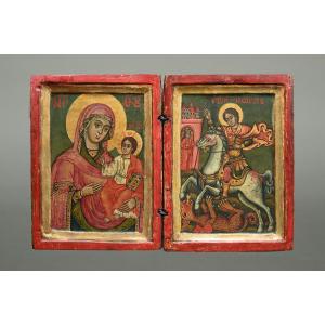 Icon, Icon, Diptych, Greece, 18th Century