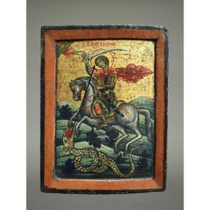 Icon Of Saint George Slaying The Dragon, Syria, 18th Century