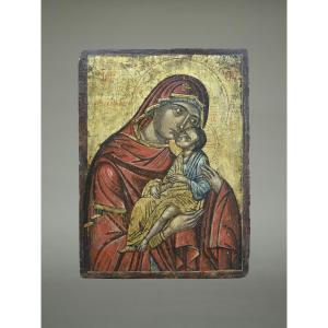 Icon Icon Virgin And Child Glykophilousa Crete Circa 1650
