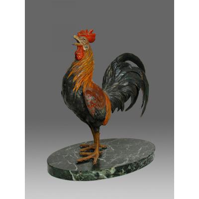 Cock Bronze From Vienna 1900