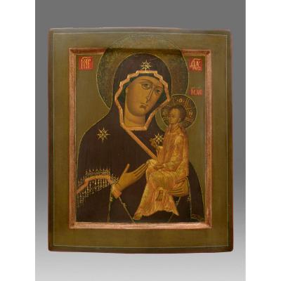 Icon Of The Virgin Of Tichwin Around 1850 - Icon Ikone Icon