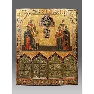 Russian Virgin Icon Around 1850 -icon Icone Ikone