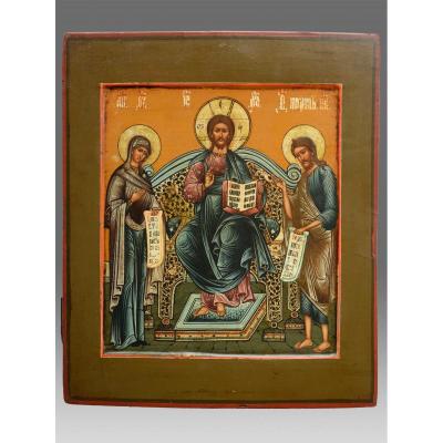 Deesis Icon About 1850-70 Russie - Icon Icons Ikone