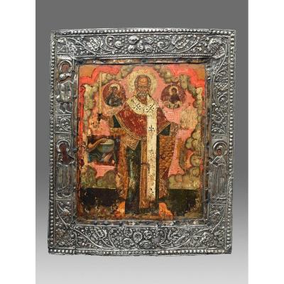 Icon Of Saint Nicolas Moschaijsk About 1750 Moscow Russia - Icon Icone Ikone