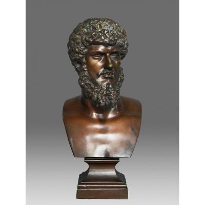 Bronze Bust Of Emperor Lucius Verus About 1860