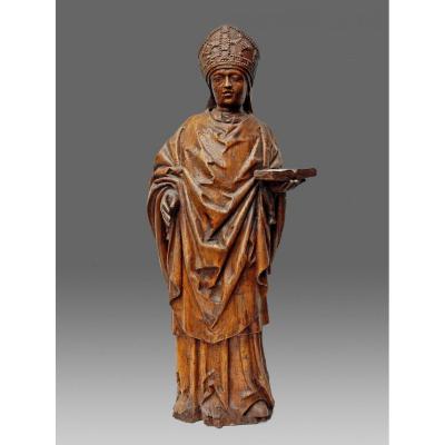 Sculpture Pontiff Haute Epoque Wood