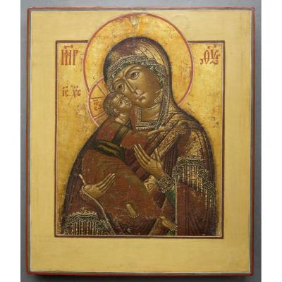 Icône Icone Icon Vladimirskaja Russie Vers 1780-1820