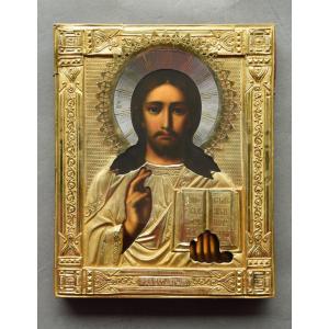 Icon Icon Icon Christ The Pantocrator Russia Circa 1880