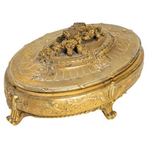 Jewelry Box In Chiseled Bronze, XIXth Century