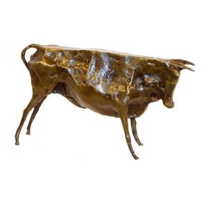 Bronze Animal Sculpture Of A Bull, Model By Pablo Picasso.