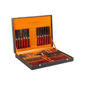 Fish Service In Bakelite And Stainless Steel, Maison Guy Degrenne, 20th Century.