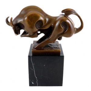 Bronze Sculpture Representing A Bull In Movement, 20th Century