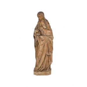 Carved Wooden Sculpture Depicting Mary Magdalene, Circa 1500.