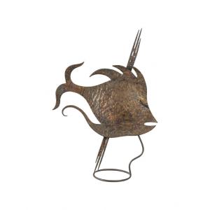 Wrought Iron Sculpture Representing A Fish From The Art Deco Period, Circa 1930.