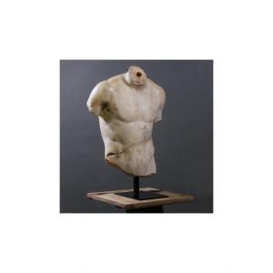 Sculpture Representing A Male Torso In The Hellenistic Taste, 21st Century.