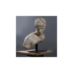 Sculpture Representing A Bust Of A Greek Athlete In The Hellenistic Era, 21st Century.