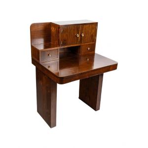 Cubist Style Desk, 1930-1940, In Rosewood Veneer.