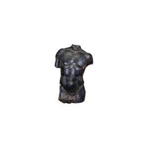 Sculpture In The Style Of Antiquity, Black Patina, Black Marble Effect.