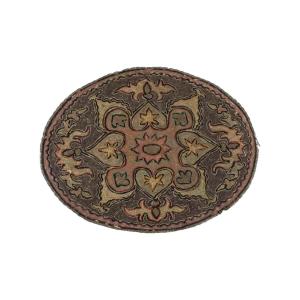 Orientalist Placemat, Embroidered With Gold Thread And Other Threads, 19th Century, Oriental Art.