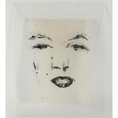 Painting From The 1970’s Under Plexiglass.