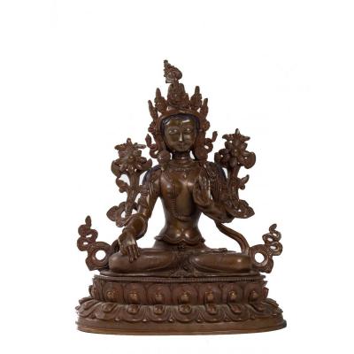 Sculpture Indian Goddess In Patinated Bronze