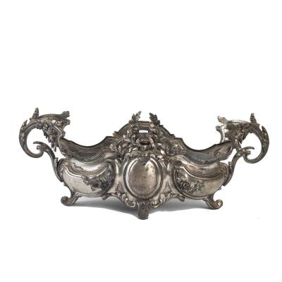 Silver Plated Metal Planter In Louis XV Style 