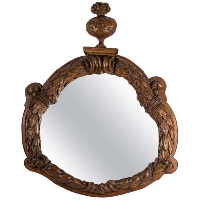  Important Carved Walnut Mirror 