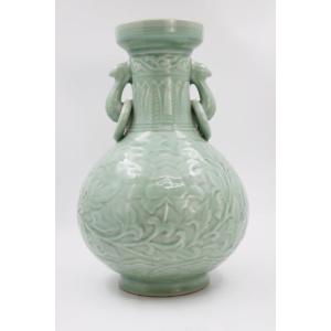 Large China Vase Celadon Color