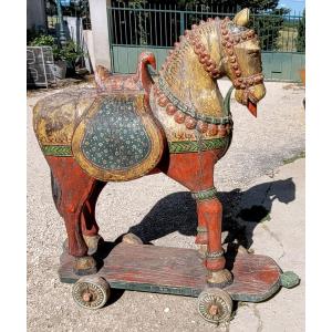 Large Carved Wooden Horse