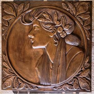 Bas Relief In Bronze After Mucha