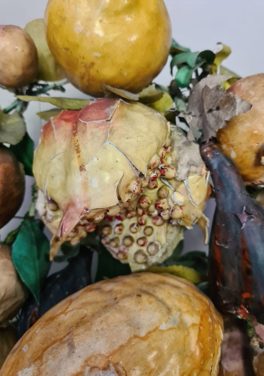 Coppia di cestini con la frutta in papier machè-photo-3